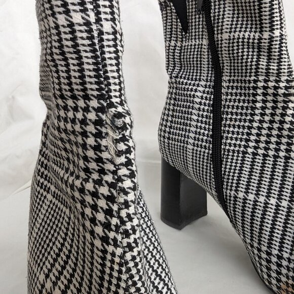 Jeffrey Campbell Coma W11 Neoprene Houndstooth Block Heel boots - Picture 7 of 8